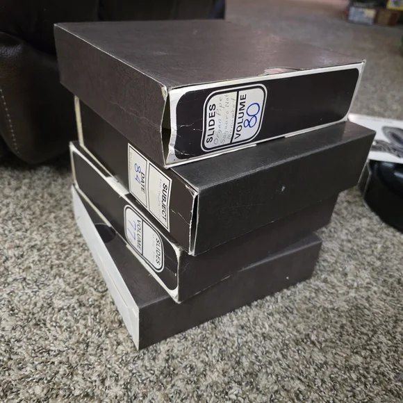 Black and White Rotary Slide Trays Lot Of 6 Old Film Slides Varrious Sizes